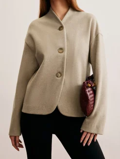 COMMENSE Cardigans|Outerwear^Minimalist Regular Fit Button Cardigan Khaki