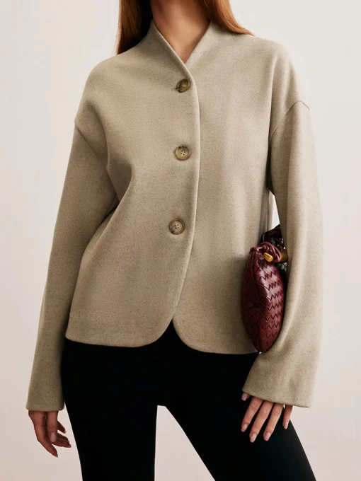 COMMENSE Cardigans|Outerwear^Minimalist Regular Fit Button Cardigan Khaki