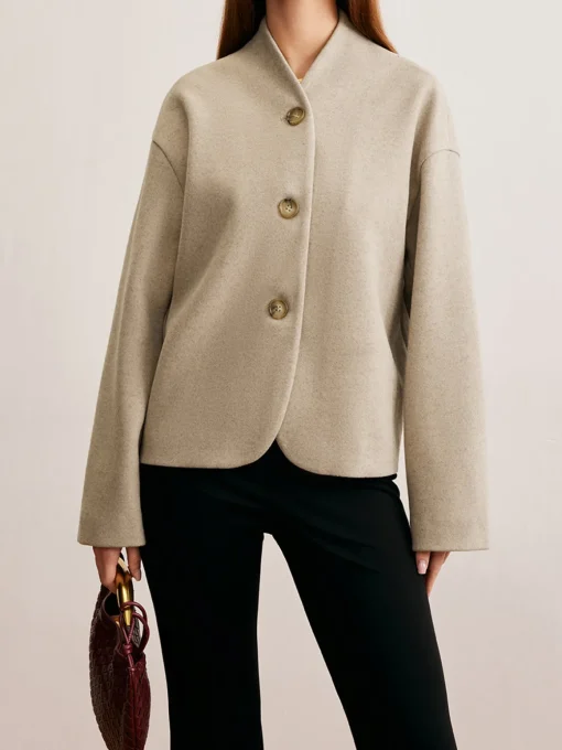 COMMENSE Cardigans|Outerwear^Minimalist Regular Fit Button Cardigan Khaki