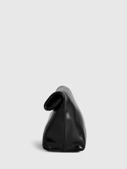 COMMENSE Bags|Accessories^Minimalist Rolled Edge Envelope Clutch Bag Black