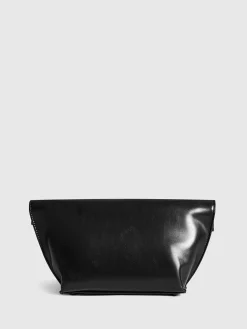COMMENSE Bags|Accessories^Minimalist Rolled Edge Envelope Clutch Bag Black