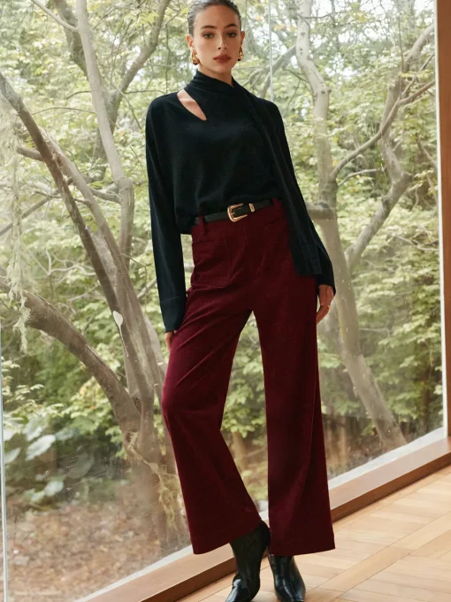 COMMENSE Sweater Tops|Sweaters & Cardigans^Minimalist Wool-Blend Scarf Sweater Black