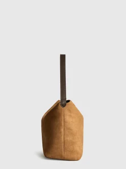 COMMENSE Bags|Accessories^Minimalist Zipper Pillow Shoulder Bag Brown