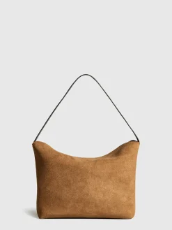 COMMENSE Bags|Accessories^Minimalist Zipper Pillow Shoulder Bag Brown