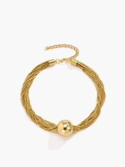 COMMENSE Accessories^Multi-Chain Glossy Ball Choker Gold