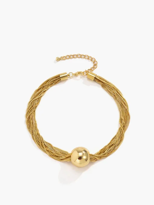 COMMENSE Accessories^Multi-Chain Glossy Ball Choker Gold