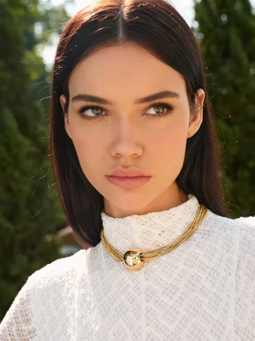 COMMENSE Accessories^Multi-Chain Glossy Ball Choker Gold