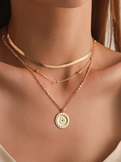 COMMENSE Necklaces|Accessories^Multi-Layer Ball Bead Necklace Gold