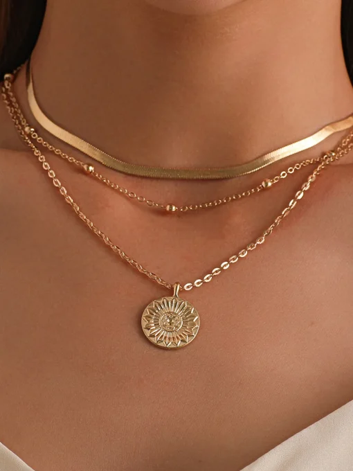 COMMENSE Necklaces|Accessories^Multi-Layer Ball Bead Necklace Gold