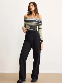 COMMENSE Blouses & Shirts|Tops^Off-Shoulder Tye Dye Printed Blouse Multicolor