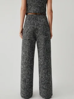 COMMENSE Pants|Matching Sets^Old Money Tweed Straight Leg Pocket Pants Black