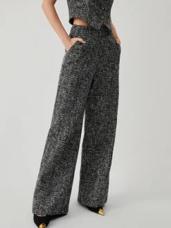 COMMENSE Pants|Matching Sets^Old Money Tweed Straight Leg Pocket Pants Black