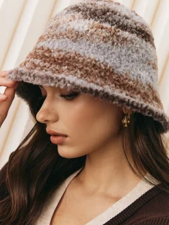 COMMENSE Hair Claws & Hats|Accessories^Ombre Plush Bucket Hat Khaki