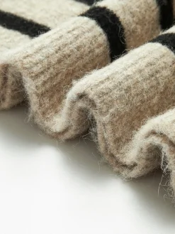 COMMENSE Sweater Tops|Sweaters & Cardigans^Oversize Striped Pullover Sweater Apricot
