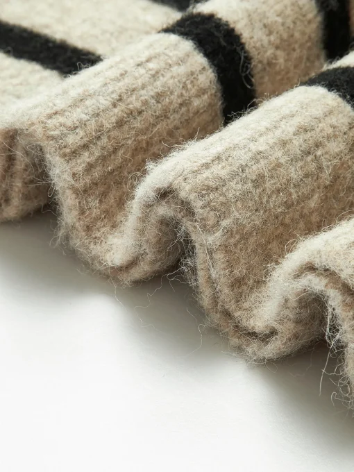 COMMENSE Sweater Tops|Sweaters & Cardigans^Oversize Striped Pullover Sweater Apricot