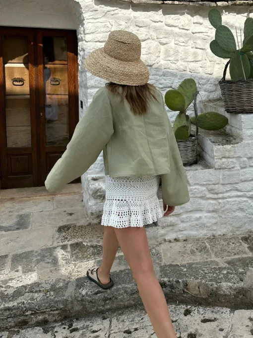 COMMENSE Blouses & Shirts^Oversized Long Tie-Front Sleeve Blouse LightGreen