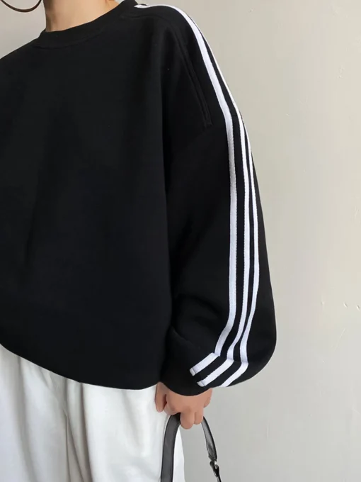 COMMENSE Sweatshirts & Hoodies|Tops^Oversized Panel Sweatshirt Black