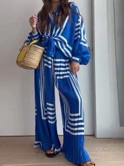 COMMENSE Pants Sets|Matching Sets^Oversized Print Vacation Pants Set Blue