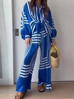COMMENSE Pants Sets|Matching Sets^Oversized Print Vacation Pants Set Blue