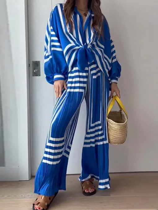 COMMENSE Pants Sets|Matching Sets^Oversized Print Vacation Pants Set Blue