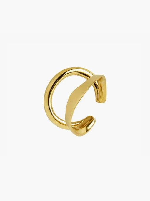COMMENSE Earrings|Accessories^1pc Irregular Double Layer Hoop Ear Clip Gold