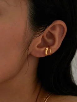 COMMENSE Earrings|Accessories^1pc Irregular Double Layer Hoop Ear Clip Gold