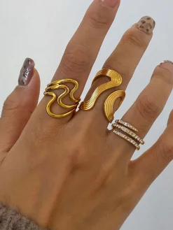 COMMENSE Rings & Bracelets|Accessories^1pc Irregular Open Ring Golden