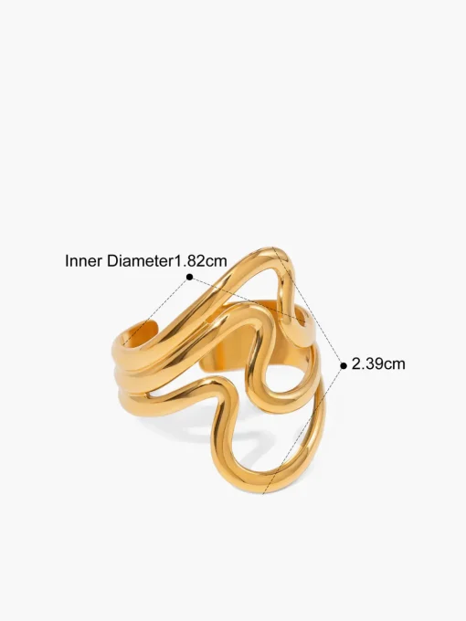 COMMENSE Rings & Bracelets|Accessories^1pc Irregular Open Ring Golden