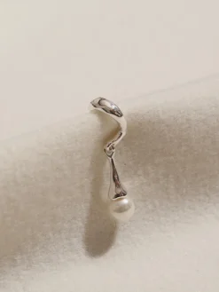 COMMENSE Earrings|Accessories^1pc Pearl Drop Ear Cuff Silver