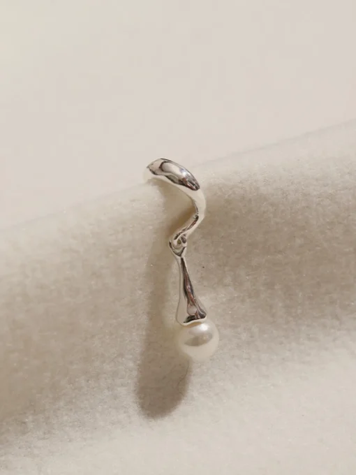 COMMENSE Earrings|Accessories^1pc Pearl Drop Ear Cuff Silver