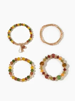 COMMENSE Rings & Bracelets|Accessories^4PCS Artificial Crystal Beaded Bracelet Multicolor
