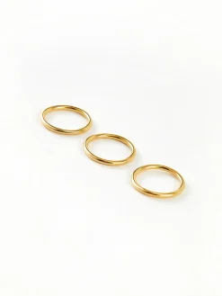 COMMENSE Rings & Bracelets|Accessories^3pcs Minimalist en Circle Ring Gold