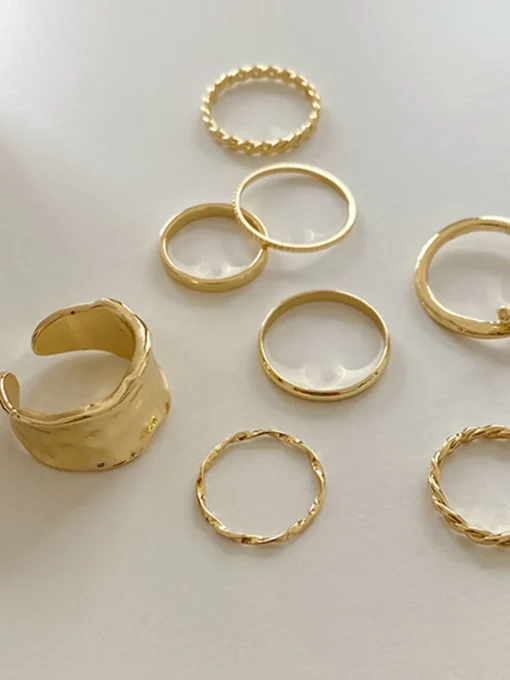 COMMENSE Rings & Bracelets|Accessories^8pcs Simple Ring Gold