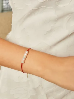 COMMENSE Rings & Bracelets|Accessories^Pearl Beaded String Lucky Bracelet Red