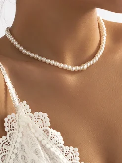 COMMENSE Necklaces|Accessories^Pearl Beaded Tassel Necklace Silver