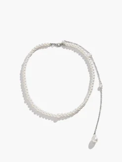 COMMENSE Necklaces|Accessories^Pearl Beaded Tassel Necklace Silver