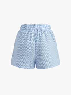 COMMENSE Shorts|Bottoms^Pinstripe Thin Shorts Blue