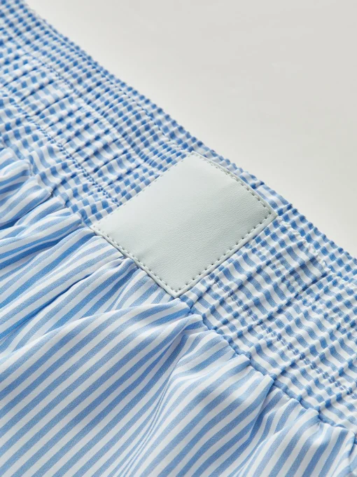 COMMENSE Shorts|Bottoms^Pinstripe Thin Shorts Blue
