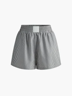 COMMENSE Shorts|Bottoms^Pinstripe Thin Shorts Blue