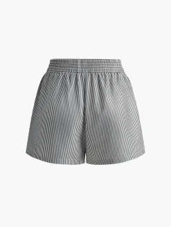 COMMENSE Shorts|Bottoms^Pinstripe Thin Shorts Blue