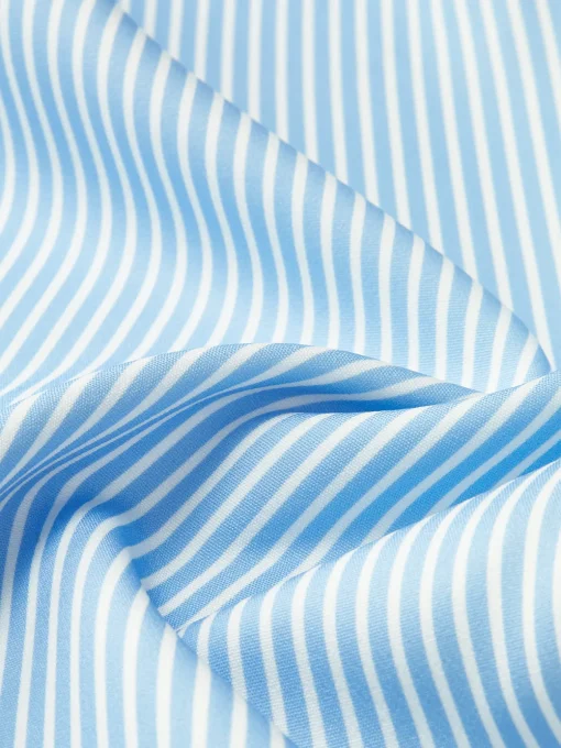 COMMENSE Bottoms^Pinstripe Wide-Leg Long Pants Blue