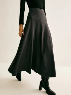 COMMENSE Skirts|Bottoms^Piping Pleated Zipper Skirt Grey
