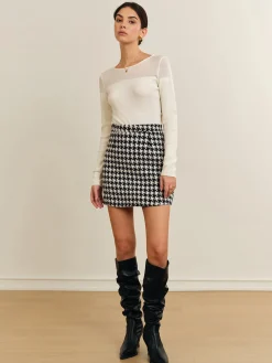 COMMENSE Skirts|Bottoms^Plaid Tweed Mini Skirt Black