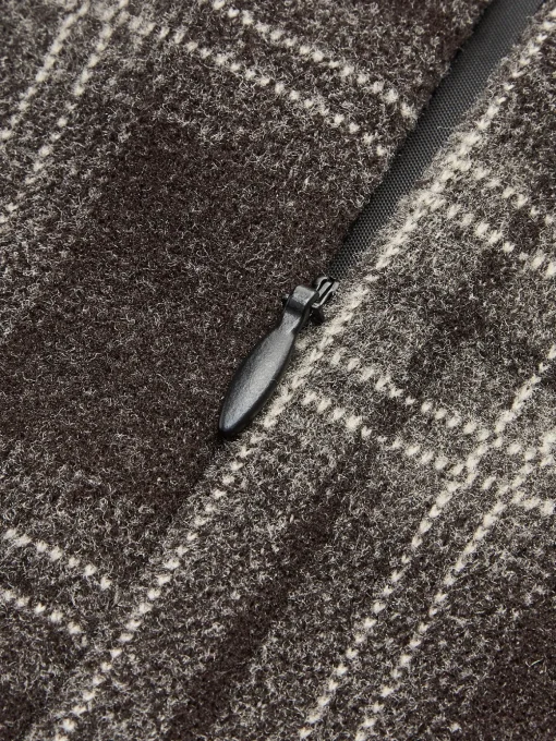 COMMENSE Skirts|Bottoms^Plaid Tweed Mini Skirt Khaki