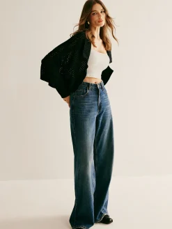 COMMENSE Cardigans|Sweaters & Cardigans^Plain Hollow Versatile Cardigan Black