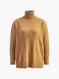 COMMENSE Knitwear|Tops^Plain Mock Neck Three-Piece Sweater Pants Set Khaki