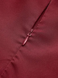 COMMENSE Dresses^Pleated Slim Tube Long Dress Burgundy