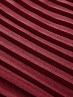 COMMENSE Dresses^Pleated Slim Tube Long Dress Burgundy