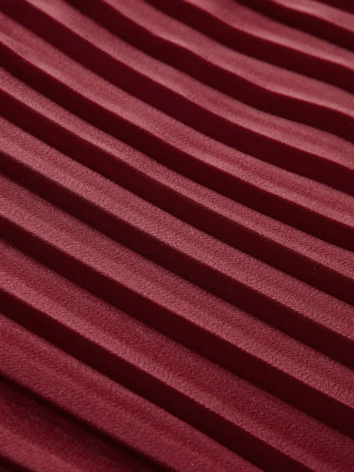 COMMENSE Dresses^Pleated Slim Tube Long Dress Burgundy