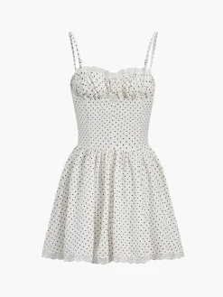 COMMENSE White Dresses|Casual Dresses^Polka Dot Knotted Cami Short Dress White